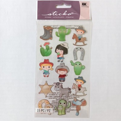 EK Success Sticko Cowboy Cuties Stickers - 15 PC