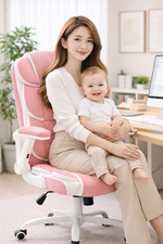 Ergonomic Office Chair Pink PU Leather Desk Chairs Computer Chair Women,Girls