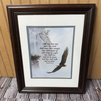 #ad #ad Isaiah 40:31 Eagle They That Wait Upon The Lord Blue Framed Bible Verse 17” X 13 $35.00