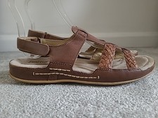 HOTTER GENUINE LEATHER SANDALS BROWN SIZE 9