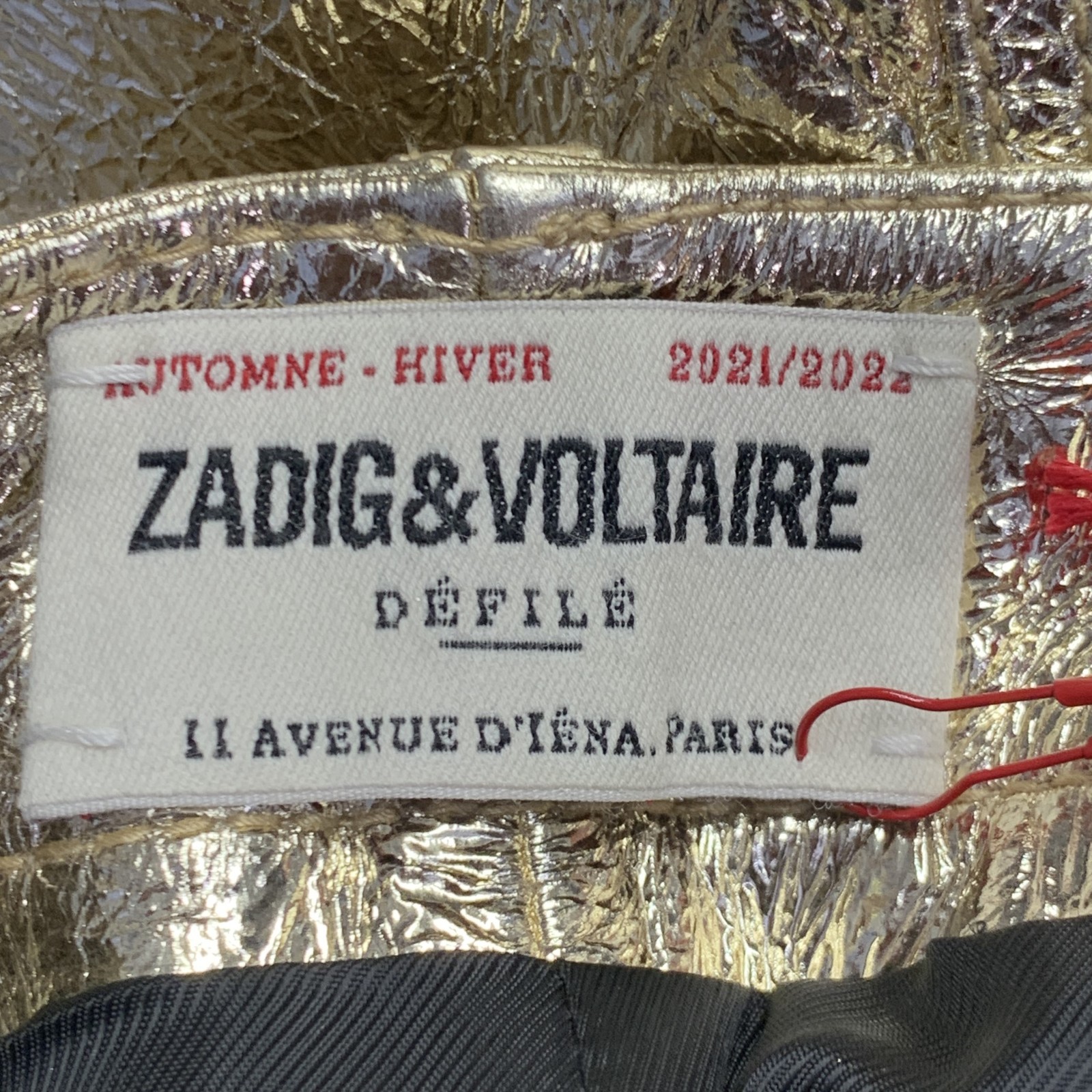 ZADIG & VOLTAIRE Size S Metallic Gold Leather Jean Cut Straight Casual Pants image 3