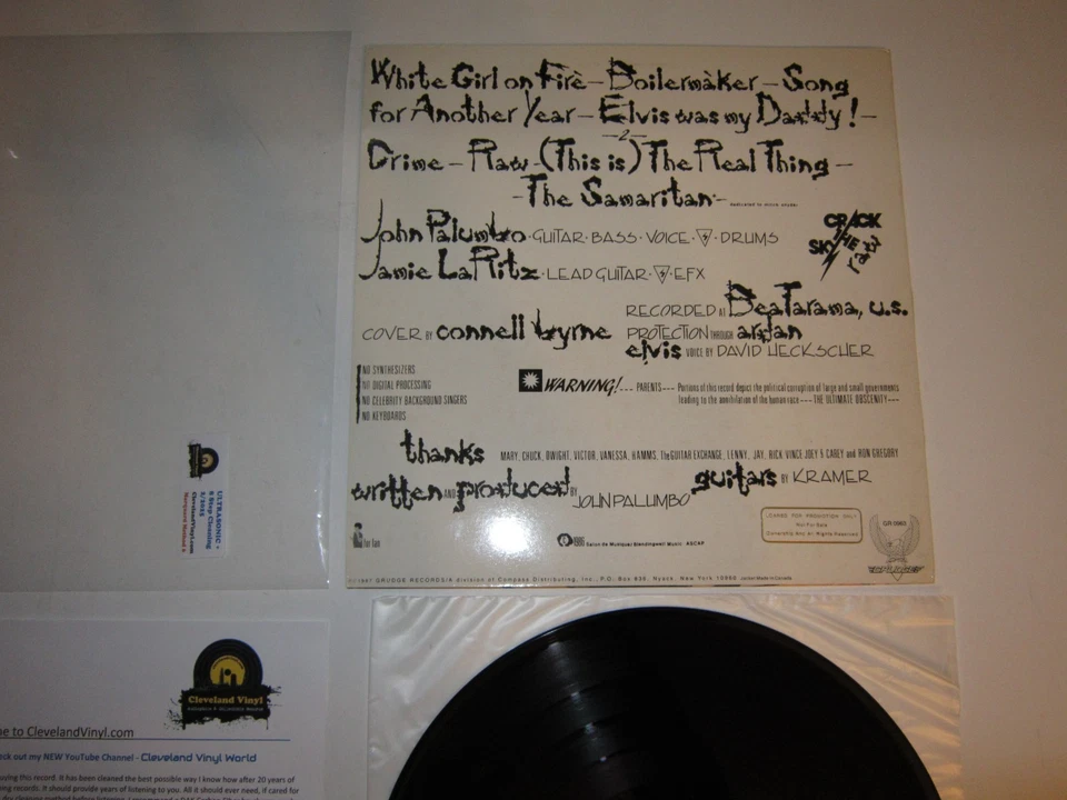 Crack the Sky Raw '87 Grudge Promo 1st Analog Mint ULTRASONIC Clean - Image 3 of 4