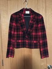 Vintage 90s Pendleton Wool Red Black Plaid Buffalo Check Women s Blazer Jacket 8