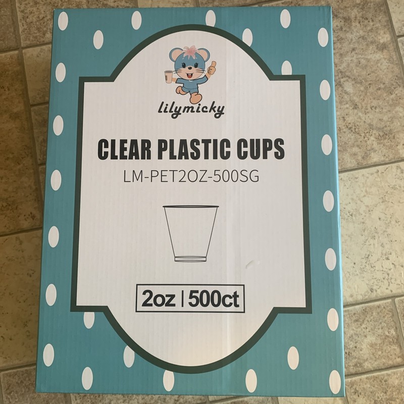 Lily Micky Clear Plastic Cups 2 Oz. 500ct. New Box perfect for parties!!!!!