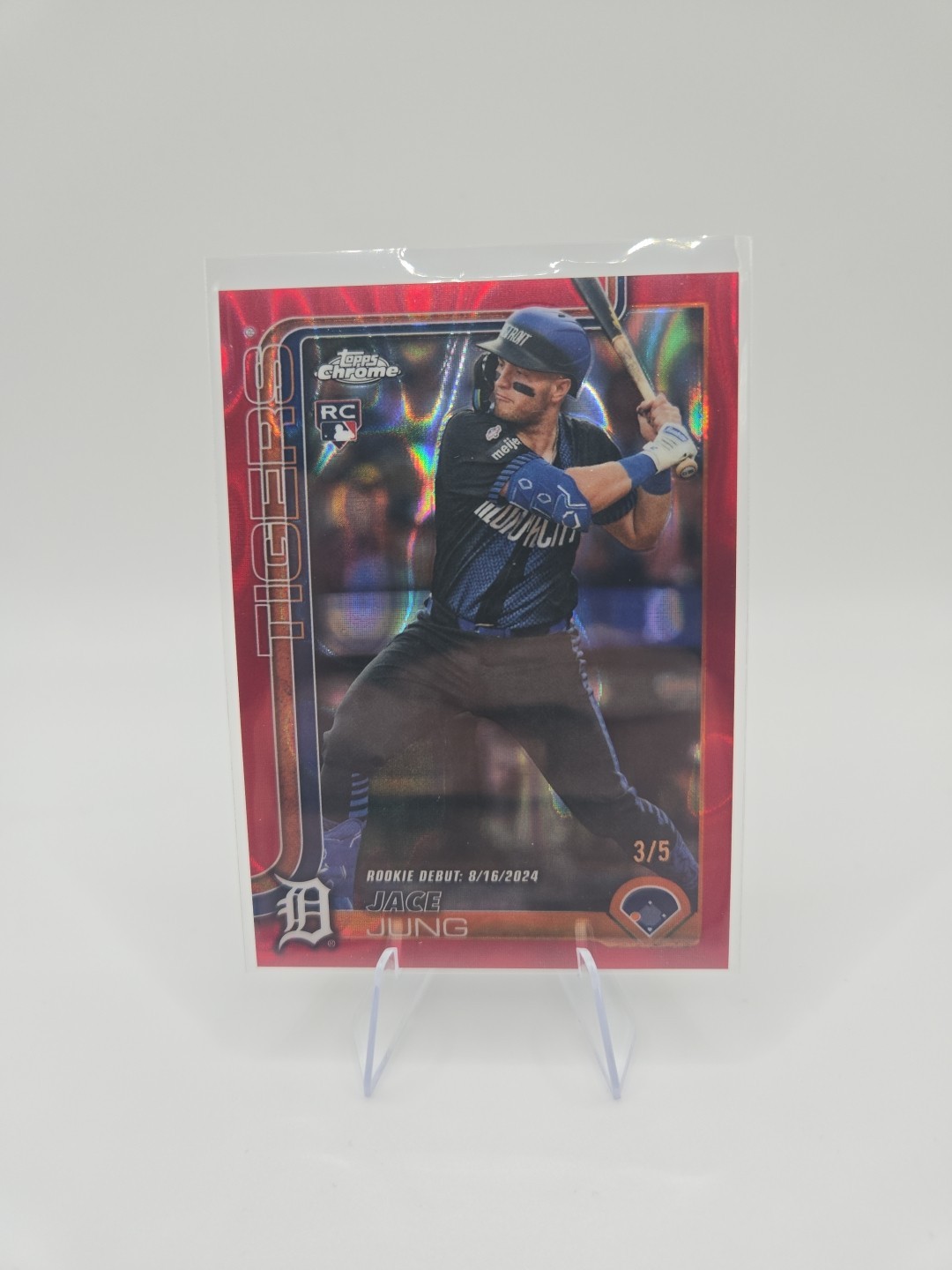 2025 TOPPS CHROME UPDATE - JACE JUNG RC RED LAVA 3/5 ROOKIE DEBUT #USC121