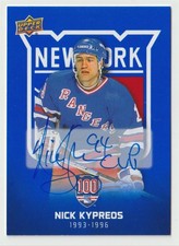 2025-26 UD NEW YORK RANGERS CENTENNIAL BLUE AUTO NICK KYPREOS #50