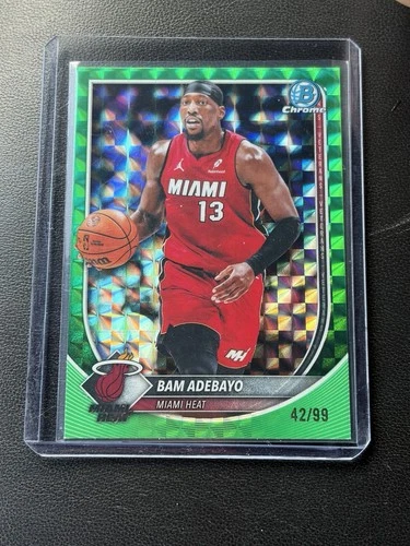 BAM ADEBAYO 2025-26 BOWMAN CHROME GREEN GEOMETRIC REFRACTOR HEAT /99