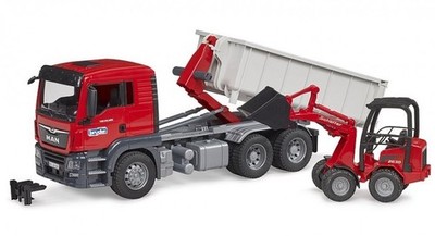 BRUDER,MAN TGS 6x2 with removable container and loader SCHAFFER 2630, 1/16, B...