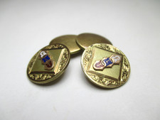 Vtg Odd Fellows Gold Tone Cufflinks C.L.P Company