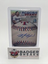 2026 Bowman Chrome Wyatt Langford Across the Seams Auto /50 #AS-WL Rangers AB