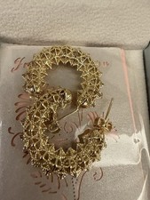 14k Gold Plated Chunky Hoop Peirced Earrings