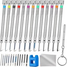 13PCS Professional Watch Screwdriver Set, AOMISIV Micro Precision Silver