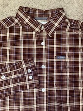 Columbia Sportswear Dress Button Up Down Size Medium Brown Work Business Shirt