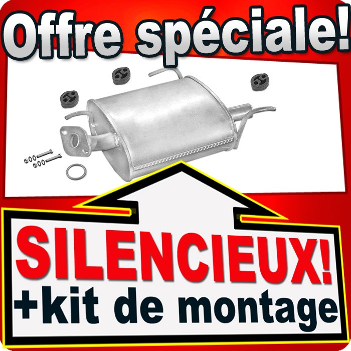 Silencieux arriere pour Nissan Almera essence et diesel 1995 a 2000