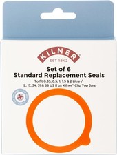 Premium Kilner Standard Rubber Seals For Clip Top Jars Orange 0.35L 2L