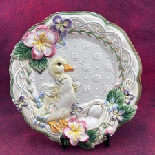 FITZ AND FLOYD SPRING EASTER PLATE GARDEN RAPSODY, 8.5 inch