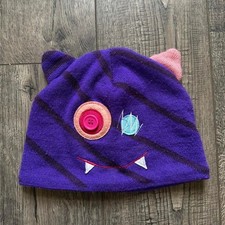 Vintage Y2K Bula Purple Monster Ear Beanie Skullcap Hat Cap