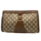 Vintage GUCCI Sherry Line GG PVC Leather Clutch Bag pouch 89.01.033 Authentic