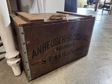 Vintage Anheuser Busch 1876- 1976 Centennial Wooden Beer Crate Box Good Cond