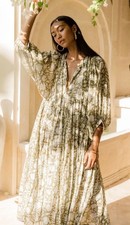 Daughters of India Kyra Maxi Dress Size AU/UK 3XL (18-20) US XL Olive Green Boho