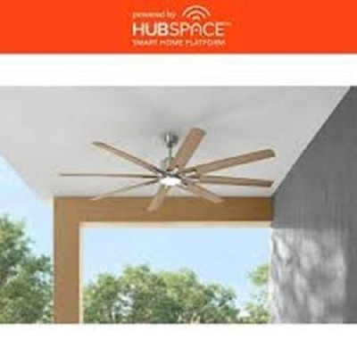 Home Decorators Kensgrove II 72 in. Smart Brushed Nickel Ceiling Fan with Remote