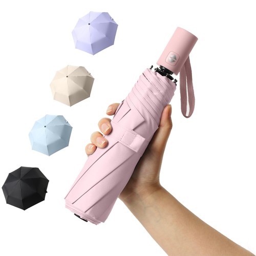 Small UV Protection Travel Umbrella Compact for Rain and Sun UPF 50+ Windproo...