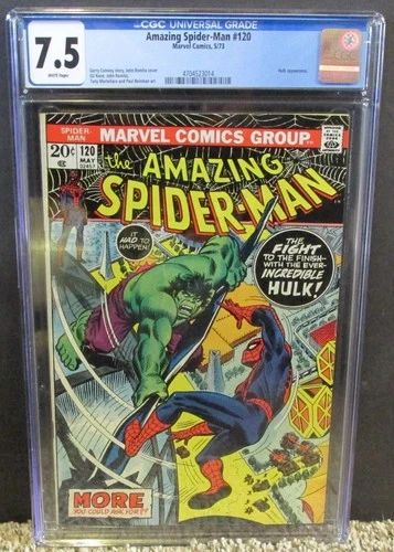 AMAZING SPIDER-MAN #120 CGC 7.5 CLASSIC HULK vs SPIDER-MAN!  1973 MARVEL COMICS