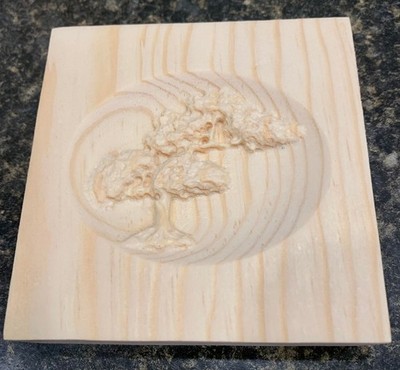 Bonsai Tree Engraving Trim Wood, Corner Trim Block, Door Trim Block, Window Trim