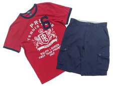 New With Tags Polo Ralph Lauren Boys sz 18-20 Shirt Gellar Shorts Set Lot