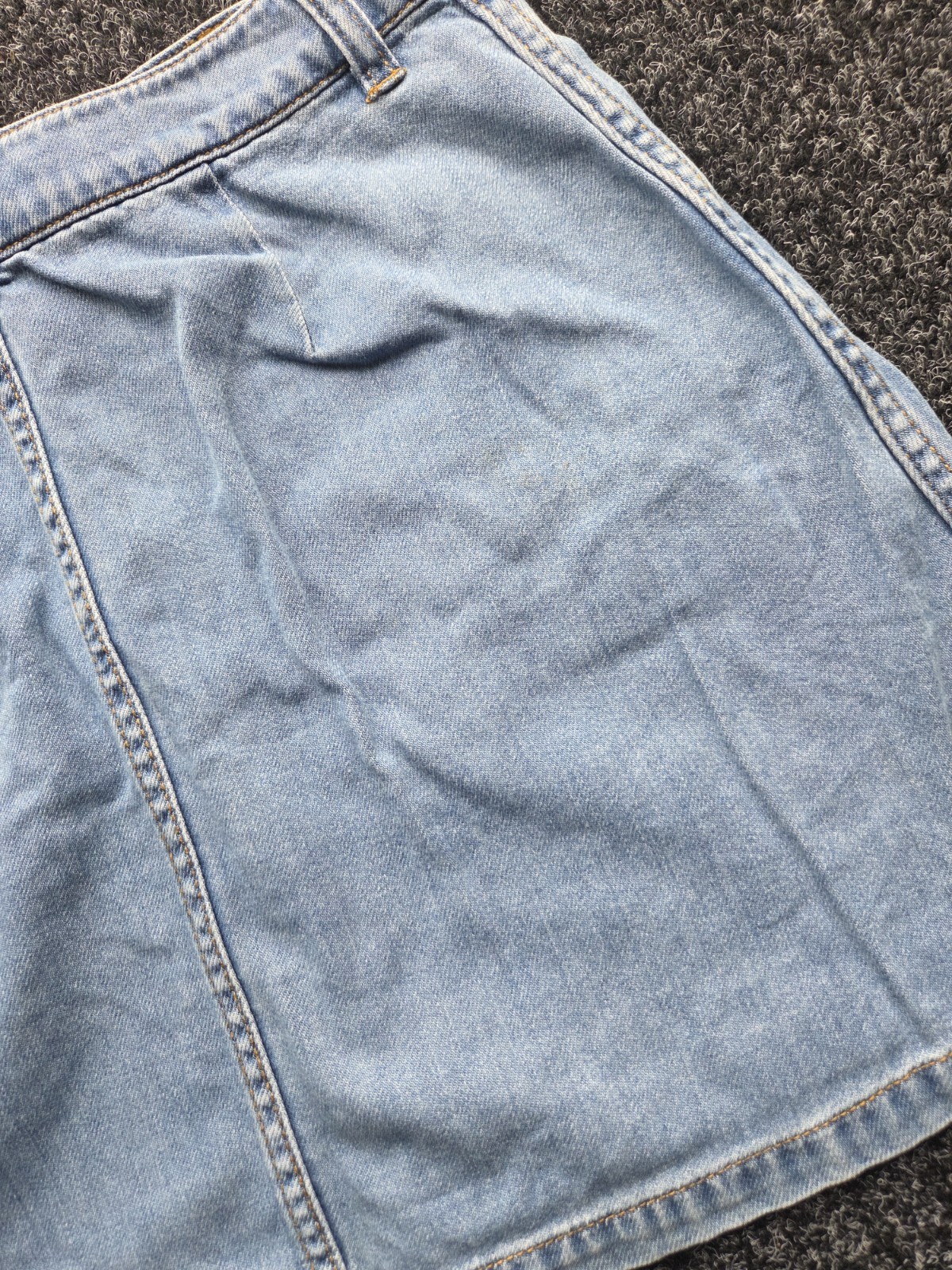 Vero Moda Y2K Denim Mini Skirt High Waisted Button Front Light Blue 28” Waist image 8