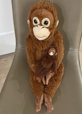 2: IKEA Punch Monkey Orangutan NWT Plush 26” + Small 7.75” Both Real DJUNGELSKOG