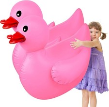 Collectible Vibrant 4ft Pink Inflatable Duck Floats - Set of 2 for Parties
