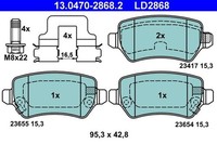 Ate BremsbelÄGe Bremsbelagsatz Hinten FüR Opel Astra G H Meriva B Zafira B Kia