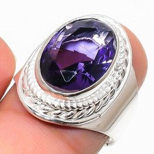 Purple Amethyst Gemstone Handmade 925 Sterling Silver All Size Ring For Gift