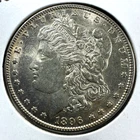1896 $1 Morgan Silver Dollar, UNC/AU Slider (89025)