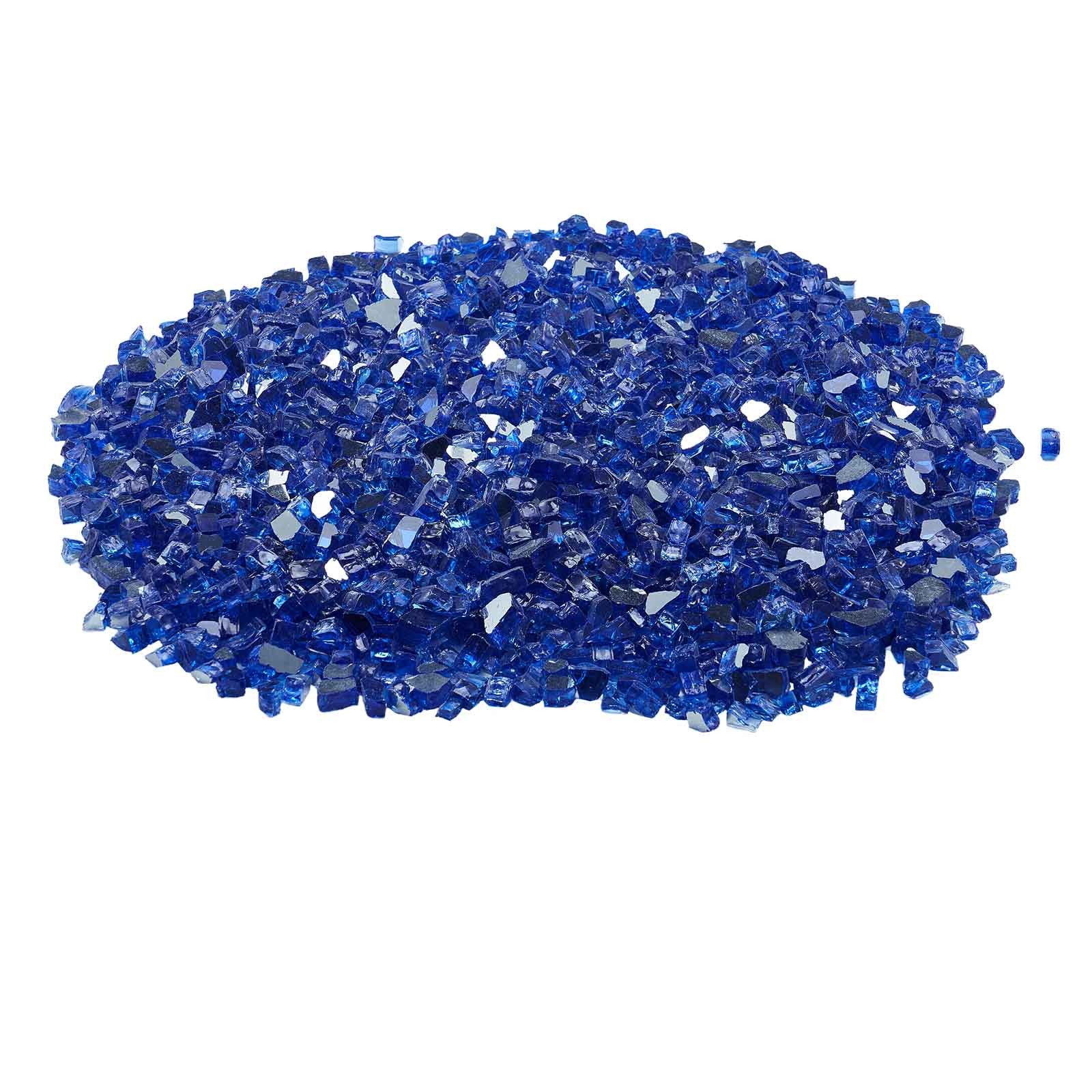 Uimoso 35 lbs Cobalt Blue 1/2-Inch Glass Rocks for Fire Pit or Fireplace