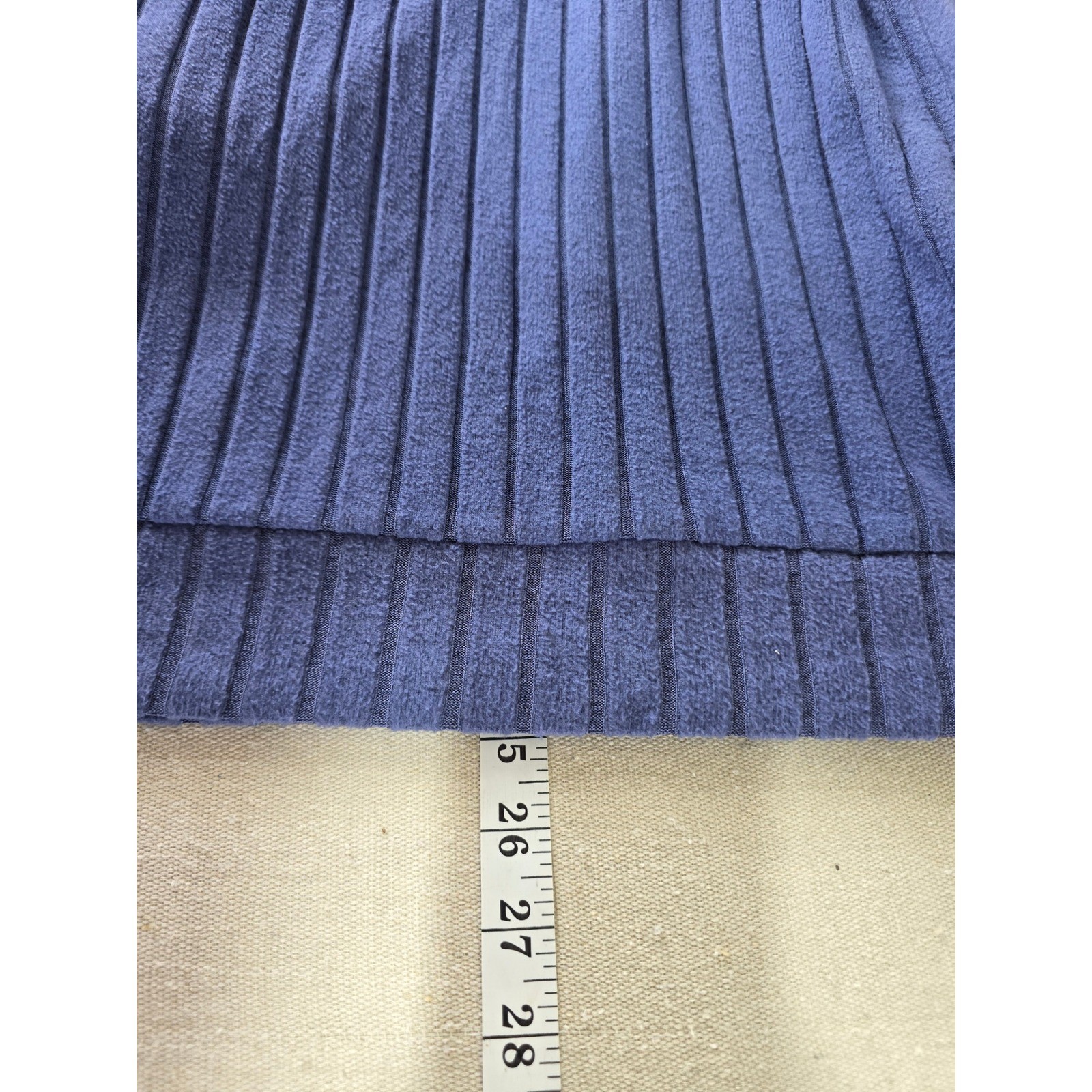 SHEIN Ribbed Knit Fleece Hoodie Sweatshirt Blue Pullover Drawstring ...
