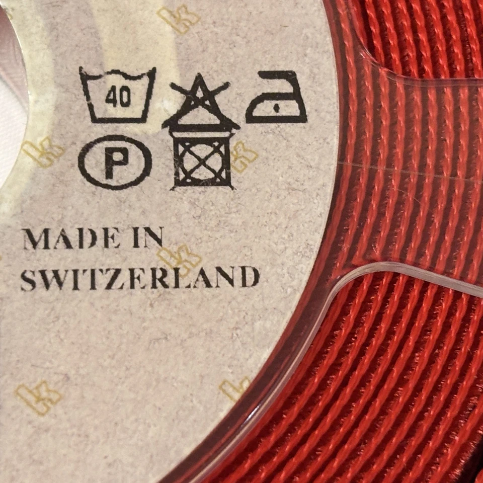 Harmony Velvet Ribbon Polyamid Polyester  5/8" Red Blue Stripes 8 yds - Image 4 of 4