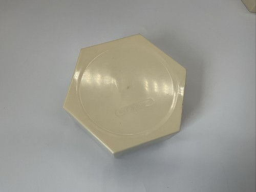 Set 3 scatole portagioie vintage esagonali in plastica con fiori giapponesi - Foto 5 di 6
