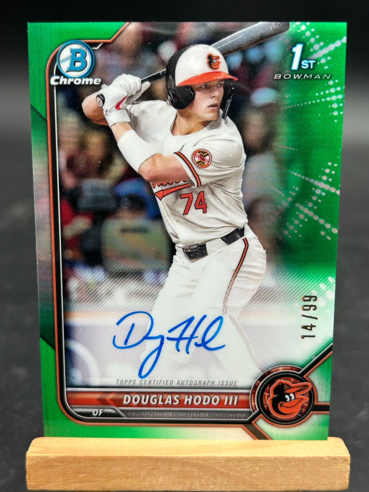 Douglas Hodo III 2022 Bowman Chrome Green Auto /99 Baltimore Orioles #CDA-DH