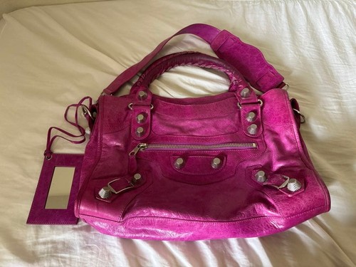 Balenciaga Giant City 173084 Pink 2Way HandBag Shoulder bag Leather Y2K used