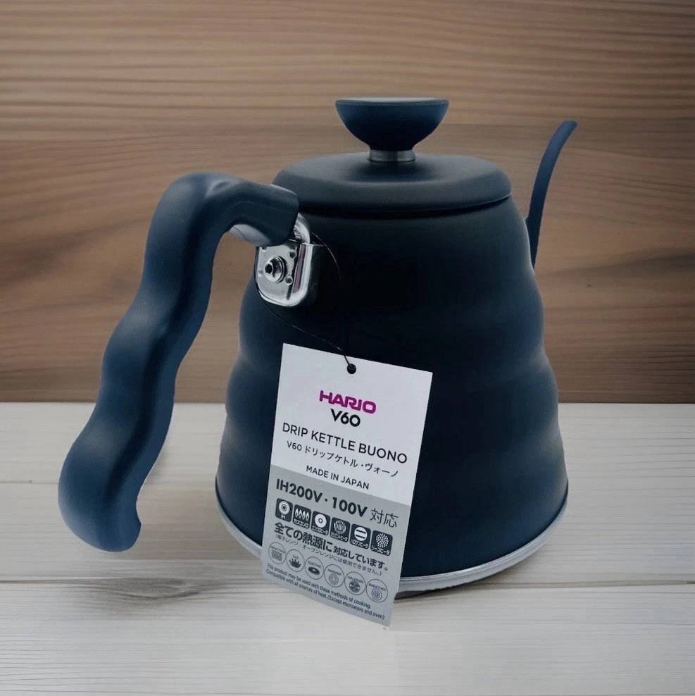 Hario V60 Drip Kettle, Gooseneck Coffee Kettle 1.2L, Stainless Steel Matte Black