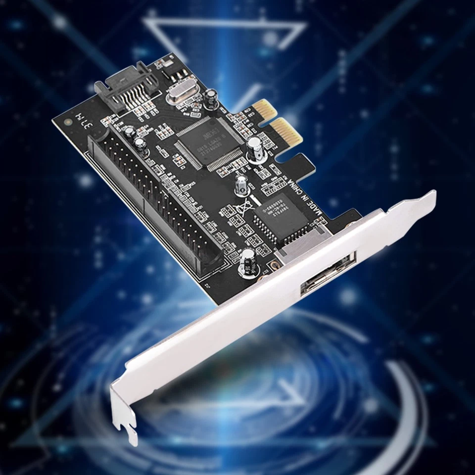 PCI-E PCI Express To IDE ATA133 + II + ESATA JMB363 Adapter Card - Image 3 of 4