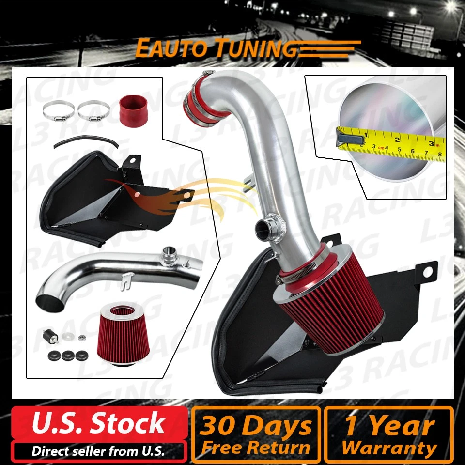 Kit de admisión de aire frío + protector térmico rojo para VW Golf GTi R 2015-2020 1.8T 2.0T Foto 2 de 4