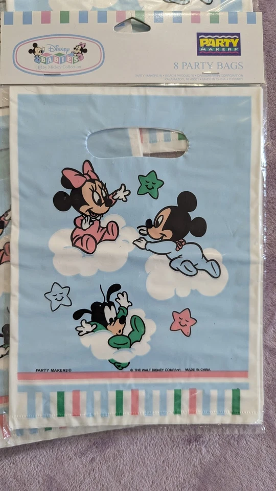 De colección Disney Bebés Mickey Minnie Fiesta Favores Goodie Botín Bolsas Invitaciones  Foto 4 de 4