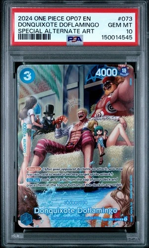 PSA 10 Donquixote Doflamingo SP (Special Alt Art) OP01-073 One Piece English ‘24