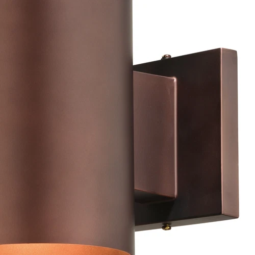 Vaxcel Chiasso Aluminum 1 Light Bronze Dark Sky Cylinder Outdoor Wall Lantern - Picture 7 of 11