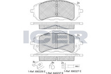 Icer Bremsbelagsatz Vorne Bosch-System für Opel Astra L Kombi Combo E ab 13->