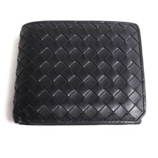BOTTEGAVENETA BOTTEGA Veneta Intrecciato Piccolo Bifold Wallet Black Used KOER-0