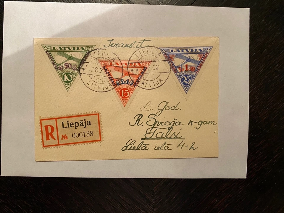 Cubierta registrada de Liepāja a Talsi, Mi. 190-192B Foto 3 de 3